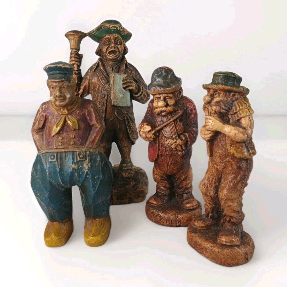 VTG Syroco Hillbilly Band Town Cryer and Nautical Folk Art Set Of 4 Figurines